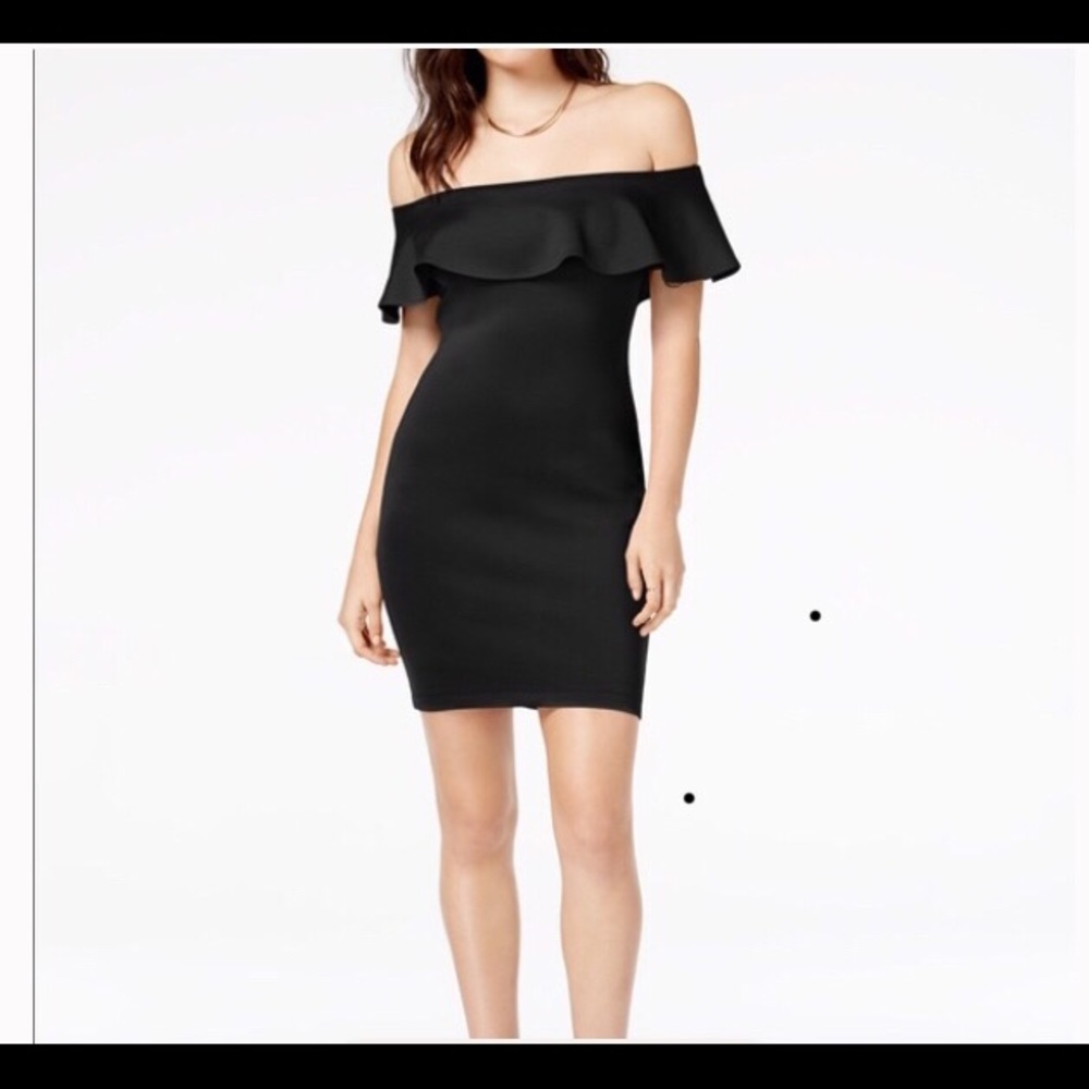 Guess off shoulder black dress.